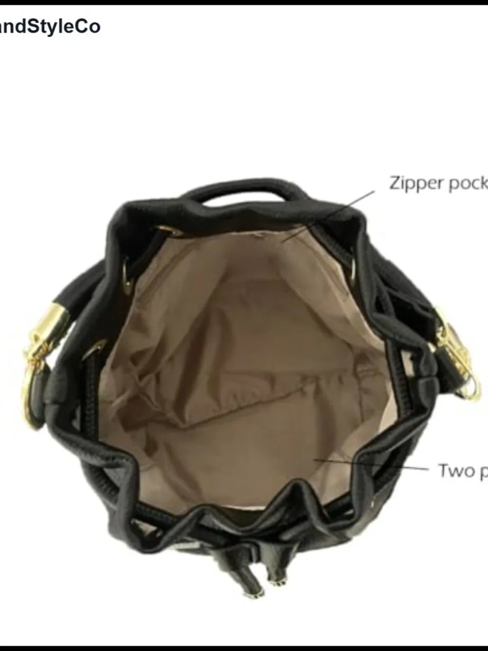 Women's Small Bucket Drawstring Handbag PU Leather Hobo Crossbody Purse